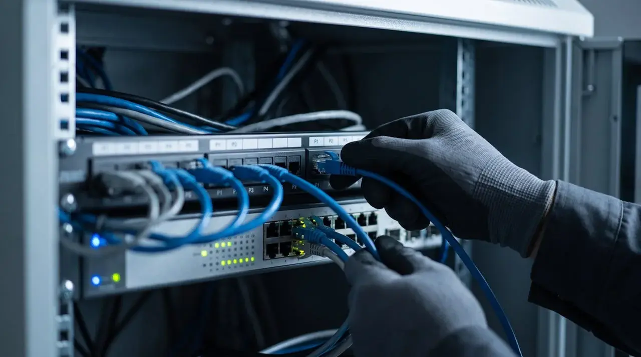 Collegamento di un cavo di rete al patch panel